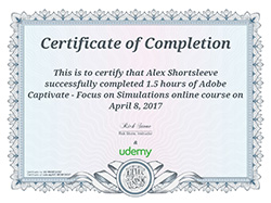 Captivate certificate