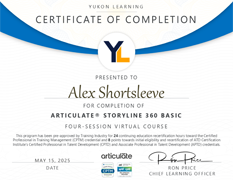 Articulate Storyline 360 Basic Certificate